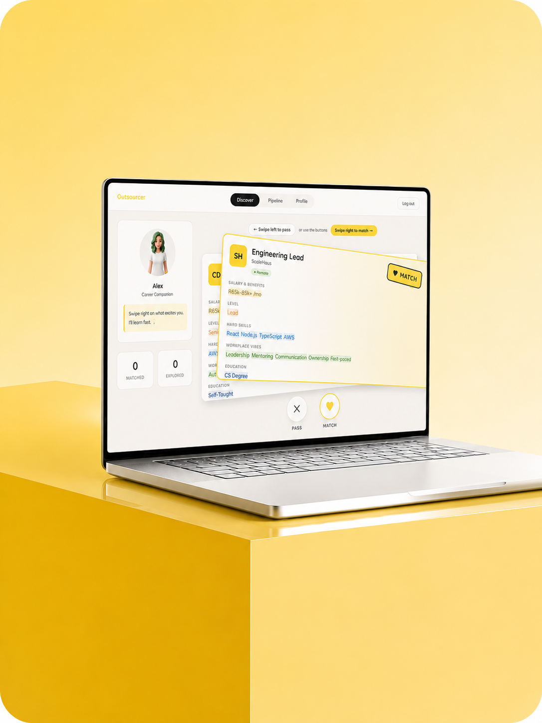 Outsourcer candidate discovery interface